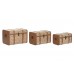Conjunto de 3 Baús de Bambu Conjunto de 3 Baús de Bambu