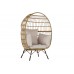 Cadeirão de rattan sintético com almofadas Cadeirão de rattan sintético com almofadas