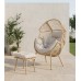 Cadeirão de 2 peças de metal sintático rattan