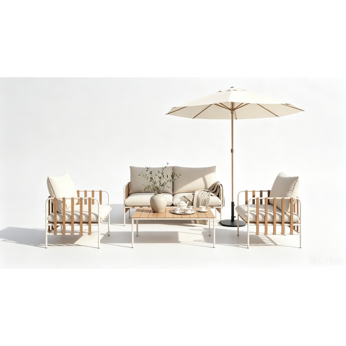 Conjunto de Sofá de 4 Peças em Rattan Sintético Conjunto de Sofá de 4 Peças em Rattan Sintético