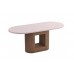 Mesa de jantar oval de MDF e fibra de vidro