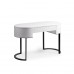 Consola oval em metal branco e preto