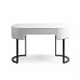 Consola oval em metal branco e preto