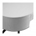 Consola oval em metal branco e preto