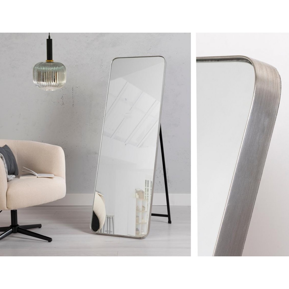 Espelho de Chão para Camarim com Cantos Arredondados