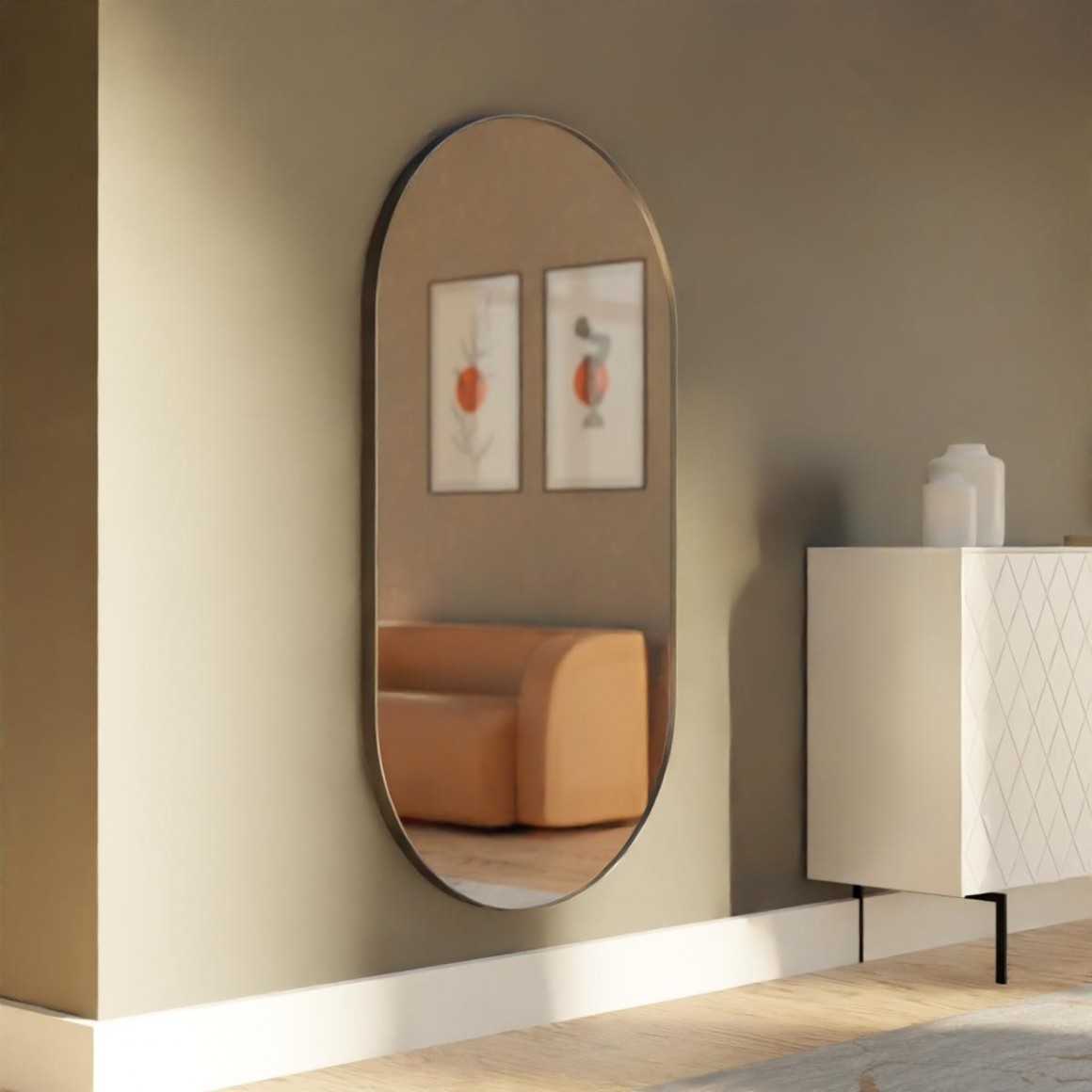 Espelho Oval de Resina(Vertical - Horizontal)