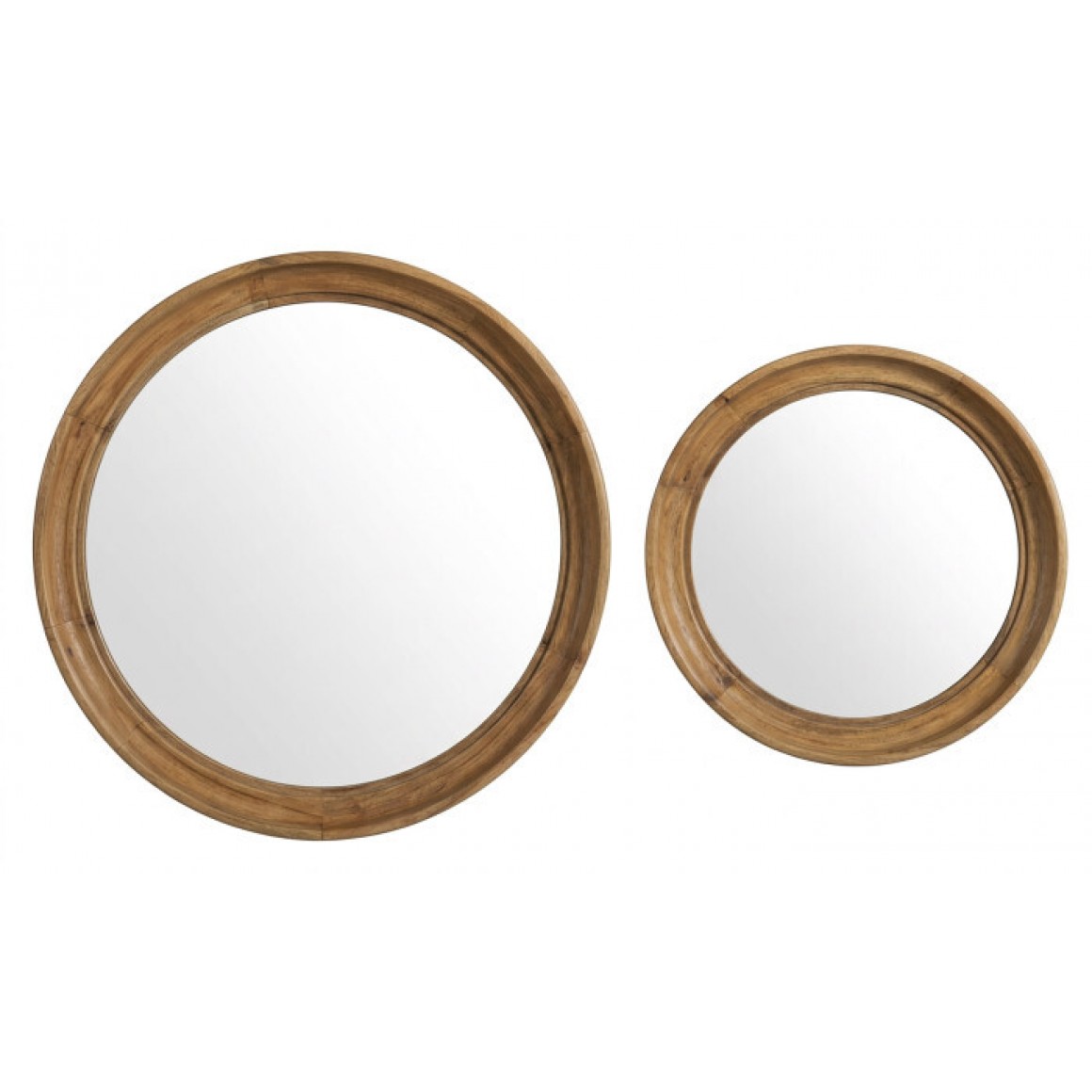 Conjunto de 2 espelhos com moldura em madeira de abeto Conjunto de 2 espelhos com moldura em madeira de abeto