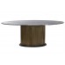 Mesa Ovalada Comedor Bronze Mármore